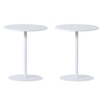Contemporary Black Metal Pedestal Round End Table