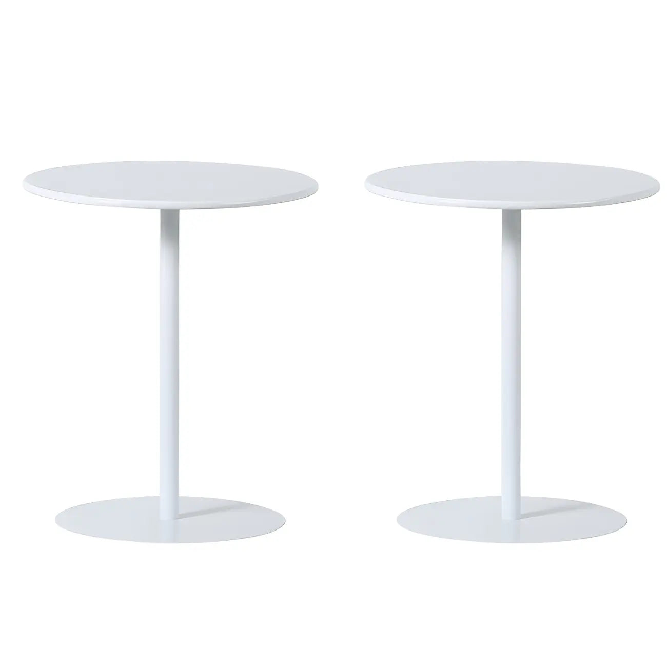 Contemporary Black Metal Pedestal Round End Table