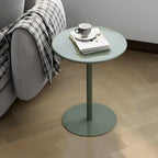 Contemporary Black Metal Pedestal Round End Table