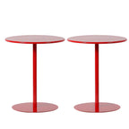 Contemporary Black Metal Pedestal Round End Table
