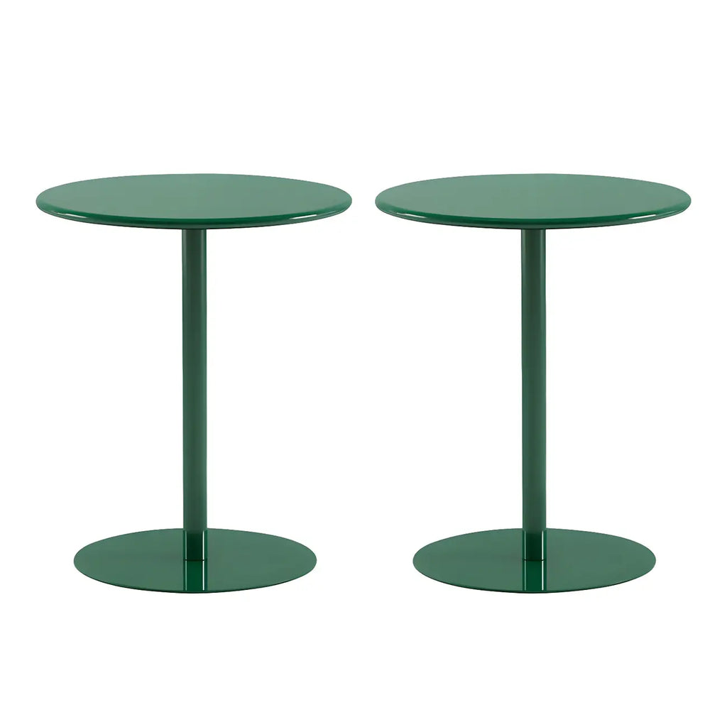 Contemporary Black Metal Pedestal Round End Table
