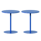 Contemporary Black Metal Pedestal Round End Table