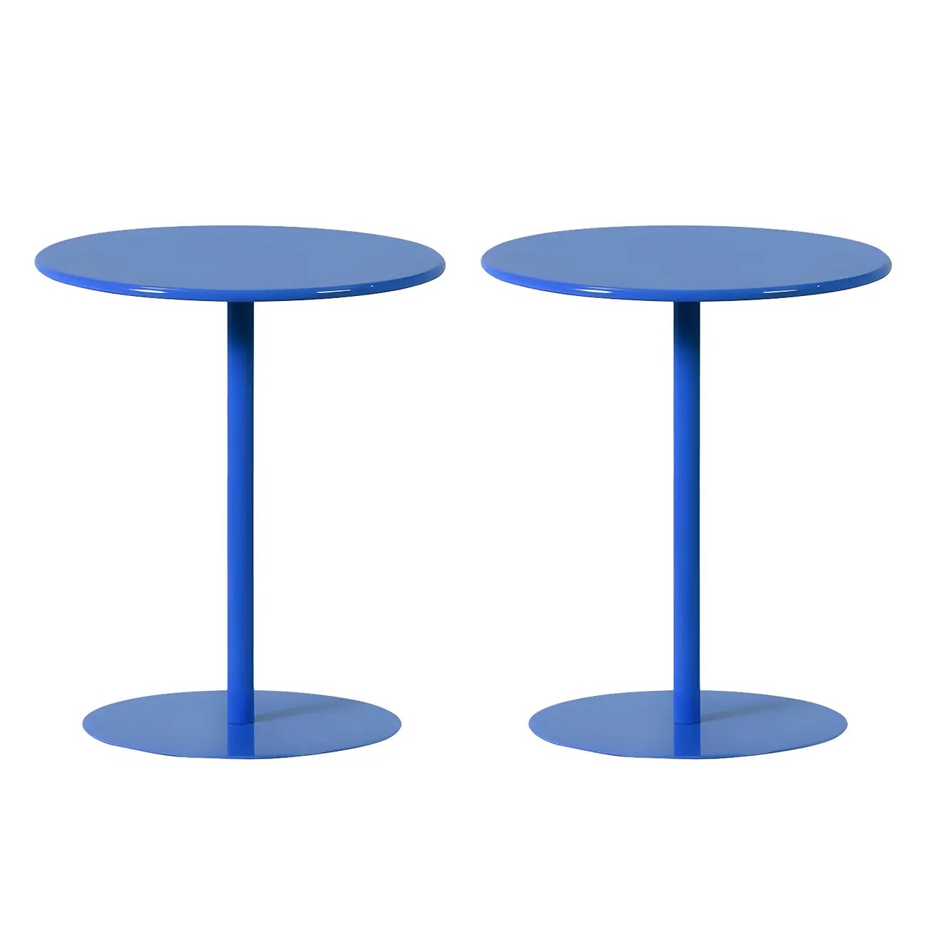 Contemporary Black Metal Pedestal Round End Table