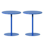 Contemporary Black Metal Pedestal Round End Table