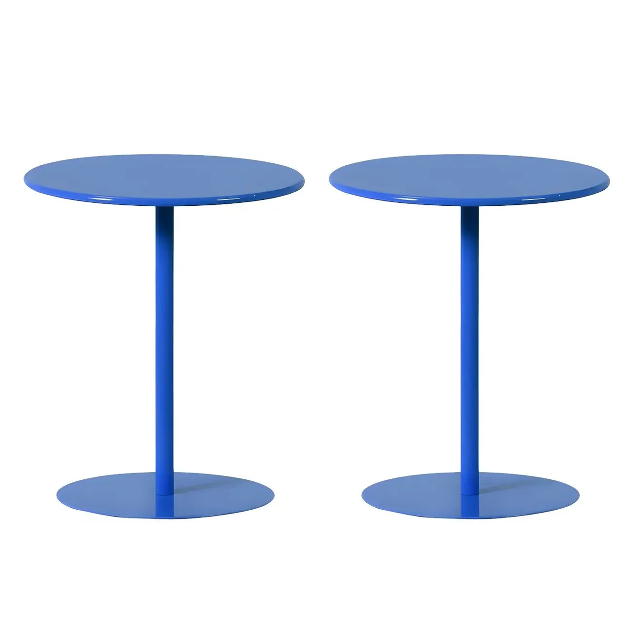 Contemporary Black Metal Pedestal Round End Table