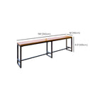 Modern Brown Wooden Iron Trestle Base Bar Table