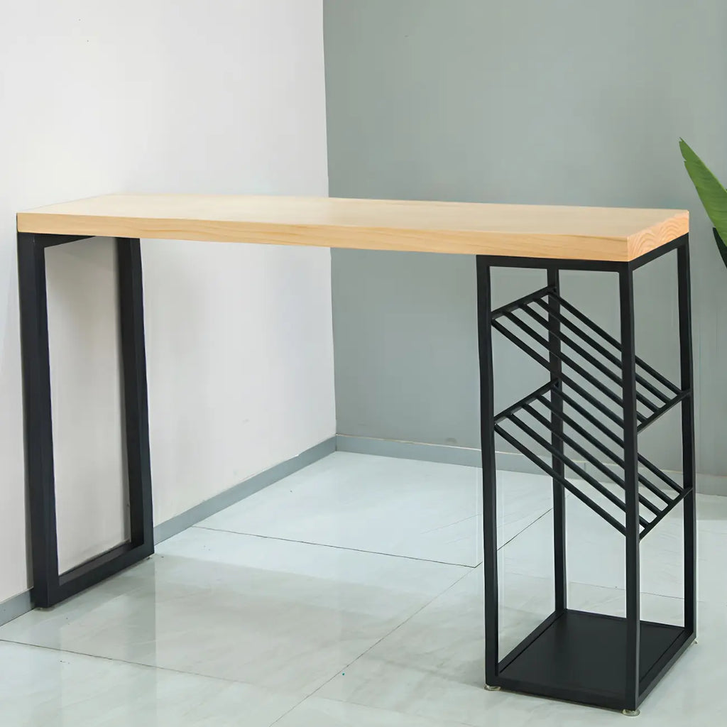 Modern Natural Pine Wood Wine Rack Bar Tables