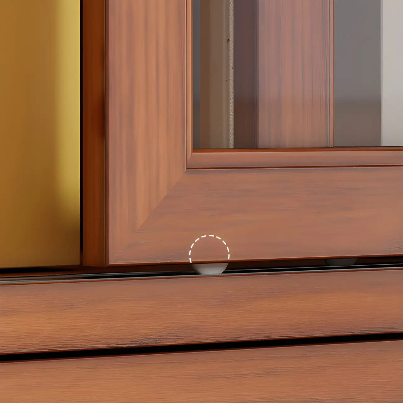 Adjustable Wood Glass Display Cabinet with Sliding Doors