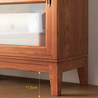 Adjustable Wood Glass Display Cabinet with Sliding Doors