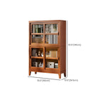 Adjustable Wood Glass Display Cabinet with Sliding Doors