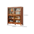 Adjustable Wood Glass Display Cabinet with Sliding Doors