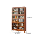 Adjustable Wood Glass Display Cabinet with Sliding Doors