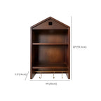 Classicial House-shaped 2 Shelves Floating Wood Display Cabinet