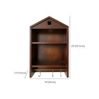 Classicial House-shaped 2 Shelves Floating Wood Display Cabinet