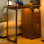 Free Form Brown Wooden Storage Bar Tables for Living Room