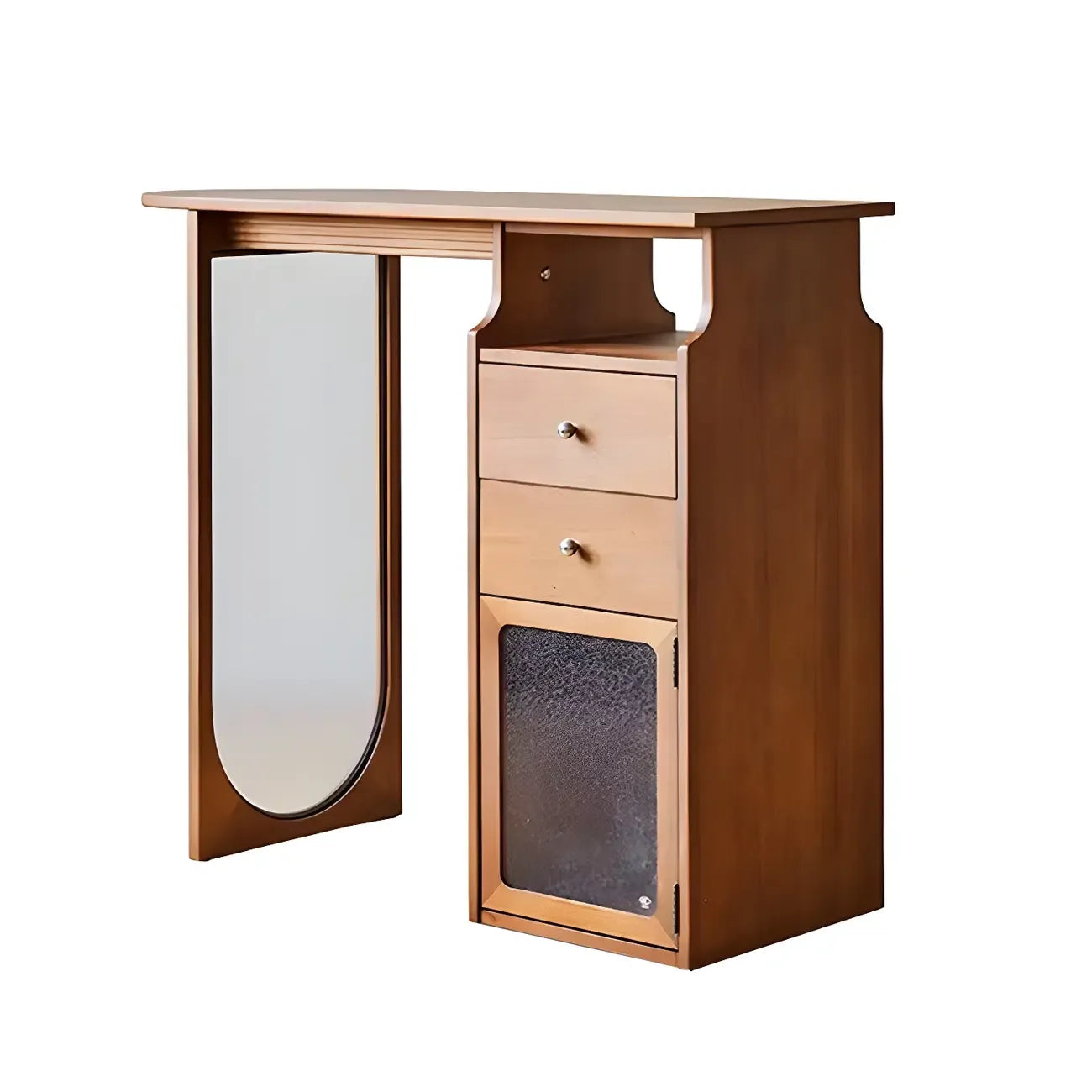 Free Form Brown Wooden Storage Bar Tables for Living Room