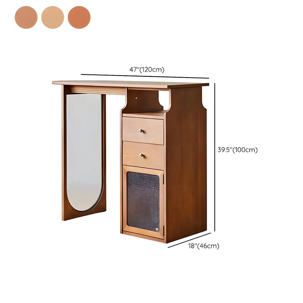Free Form Brown Wooden Storage Bar Tables for Living Room