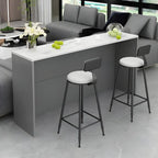 Living Room White Rectangular Wood Long Bar Table