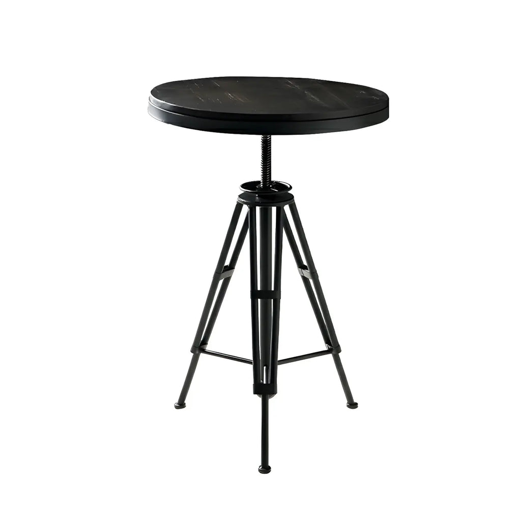 Industrial Brown Wooden Metal Adjustable Bar Tables