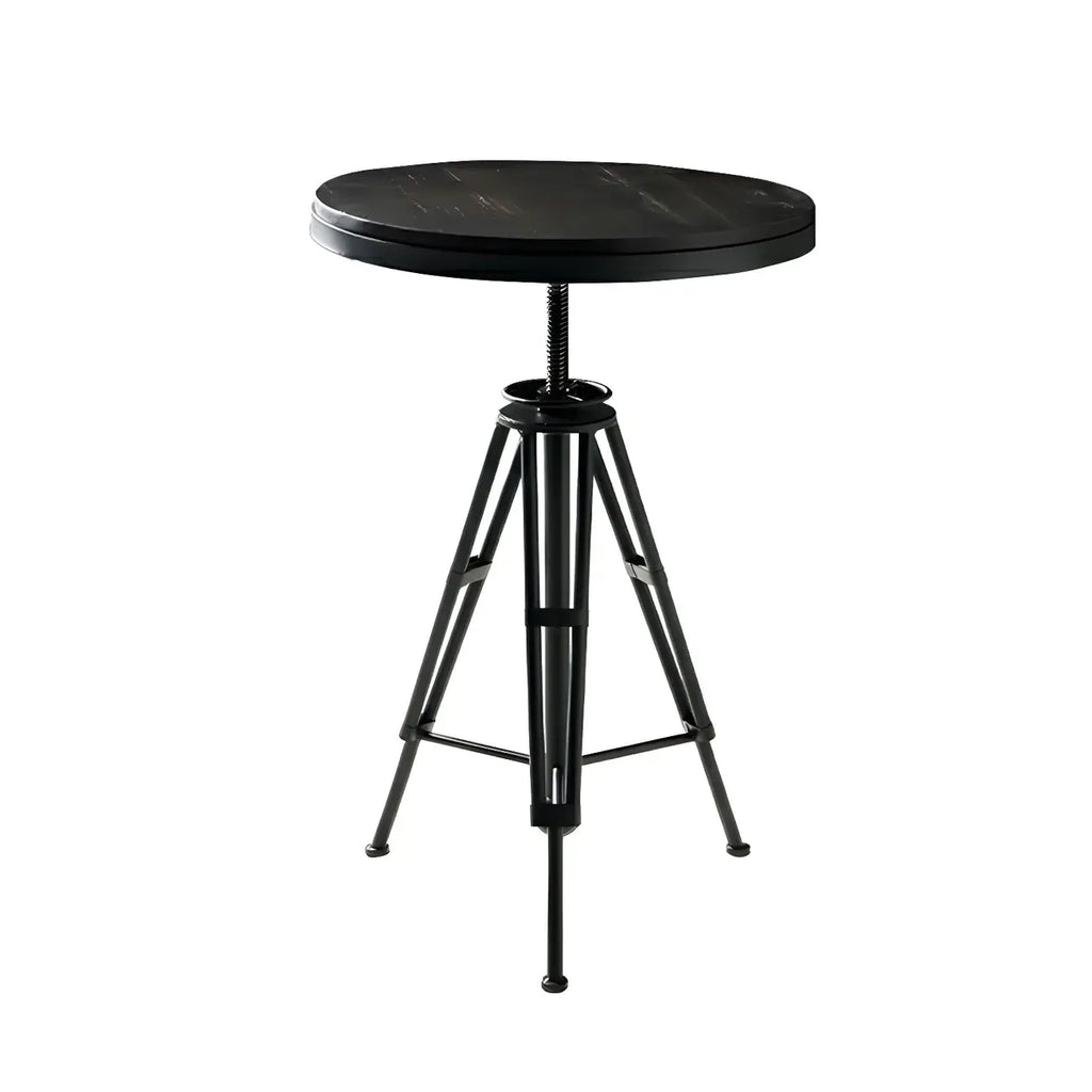 Industrial Brown Wooden Metal Adjustable Bar Tables