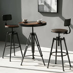 Industrial Brown Wooden Metal Adjustable Bar Tables
