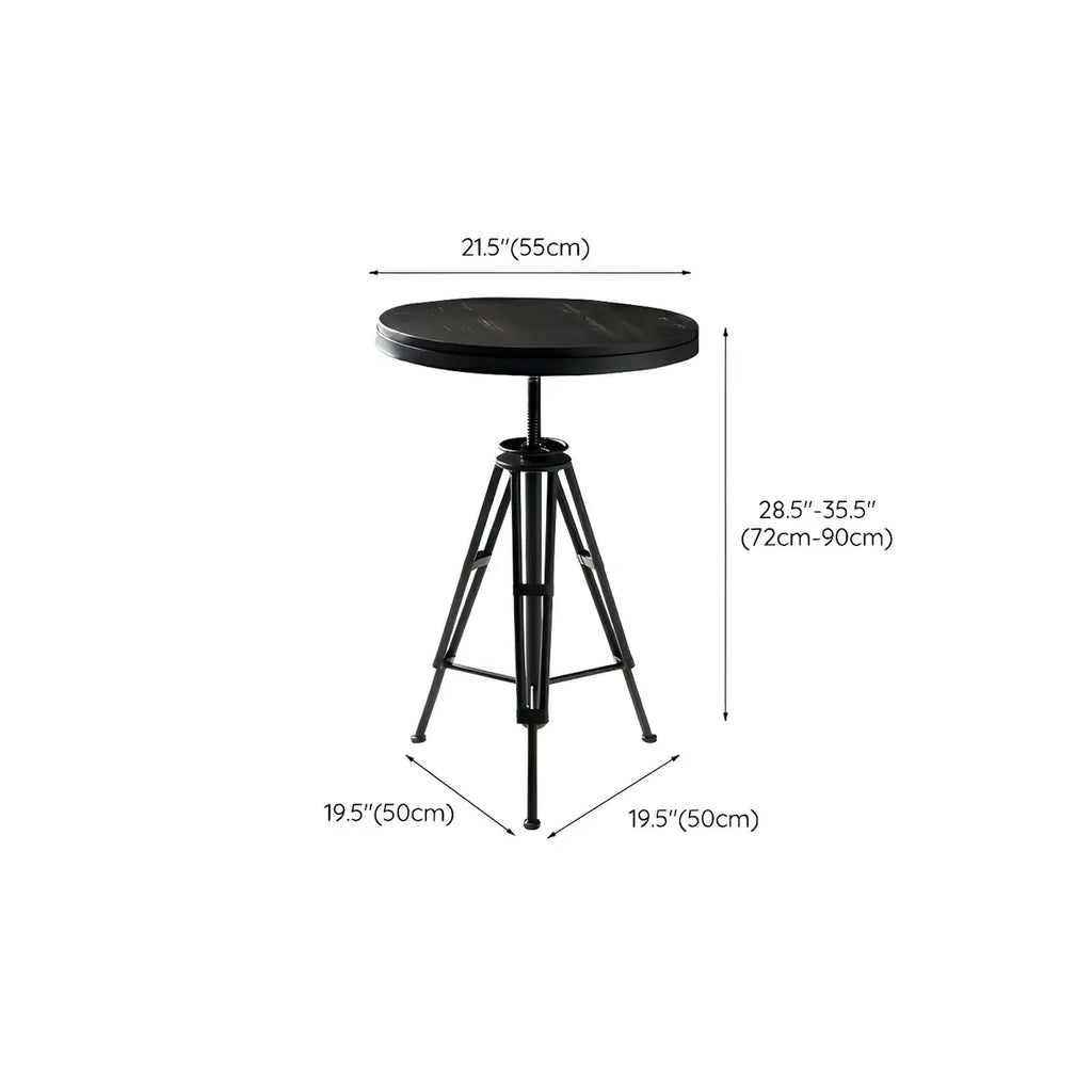 Industrial Brown Wooden Metal Adjustable Bar Tables