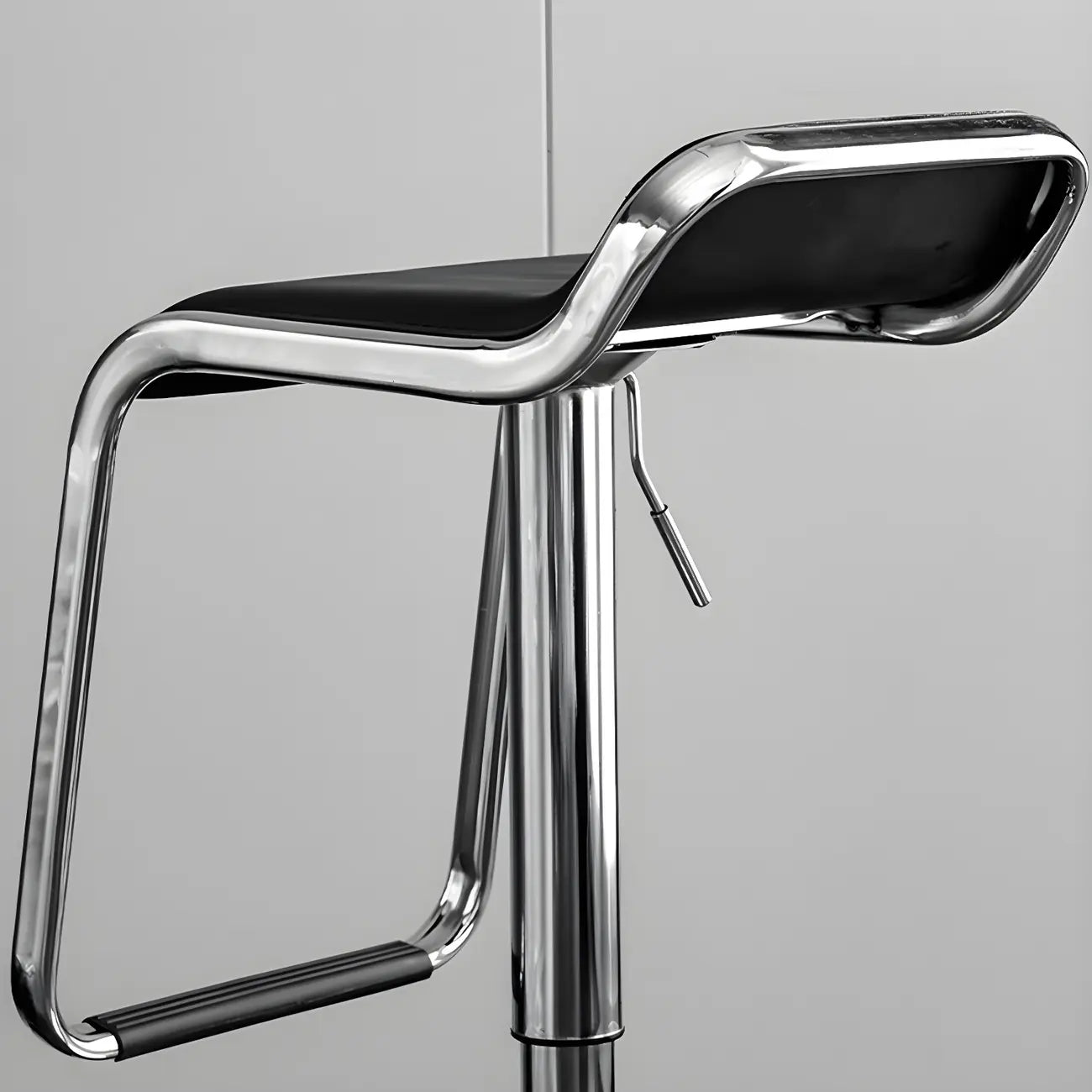 Modern Pedestal Swivel Bar Stool Adjustable Height Low Back Faux Leather