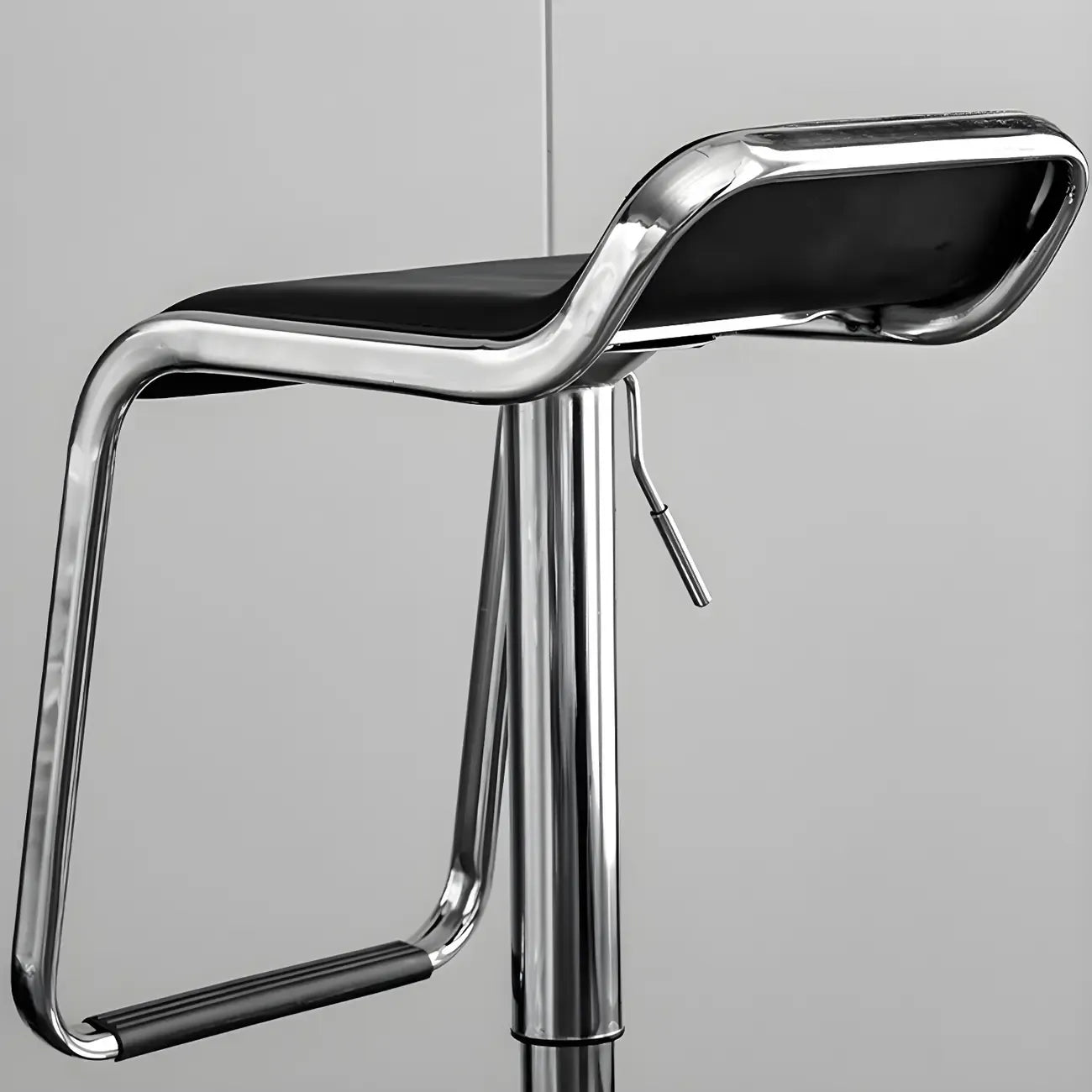 Modern Pedestal Swivel Bar Stool Adjustable Height Low Back Faux Leather