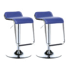 Modern Pedestal Swivel Bar Stool Adjustable Height Low Back Faux Leather