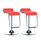 Modern Pedestal Swivel Bar Stool Adjustable Height Low Back Faux Leather
