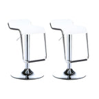 Modern Pedestal Swivel Bar Stool Adjustable Height Low Back Faux Leather