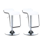 Modern Pedestal Swivel Bar Stool Adjustable Height Low Back Faux Leather