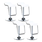 Modern Pedestal Swivel Bar Stool Adjustable Height Low Back Faux Leather