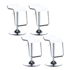 Modern Pedestal Swivel Bar Stool Adjustable Height Low Back Faux Leather