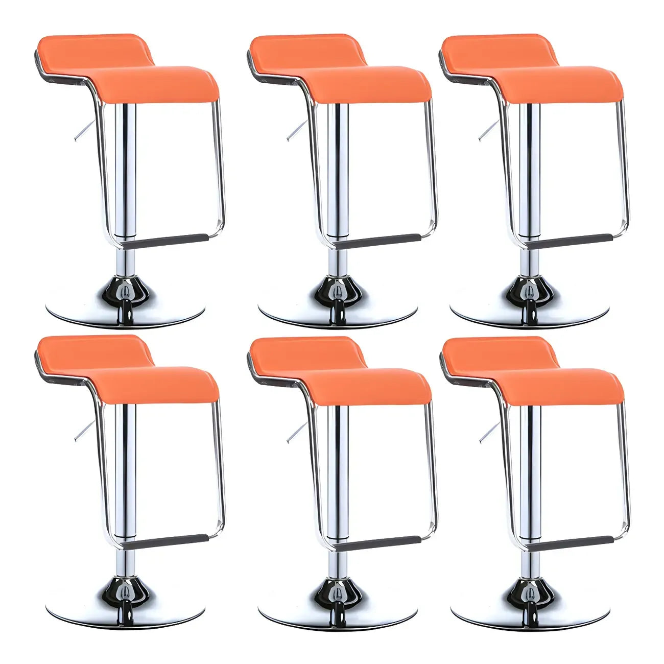 Modern Pedestal Swivel Bar Stool Adjustable Height Low Back Faux Leather