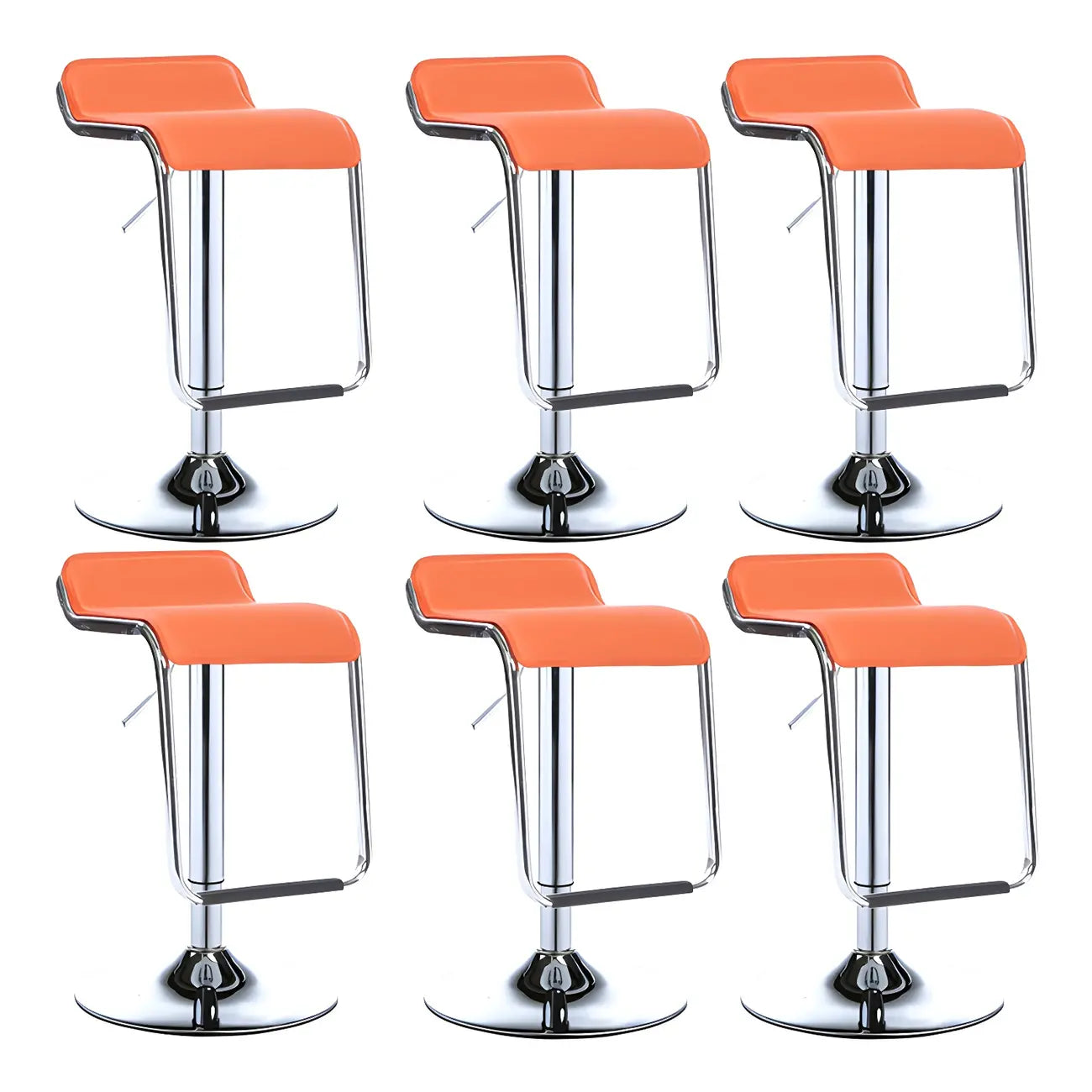 Modern Pedestal Swivel Bar Stool Adjustable Height Low Back Faux Leather