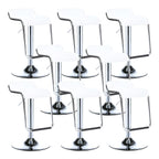 Modern Pedestal Swivel Bar Stool Adjustable Height Low Back Faux Leather