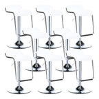 Modern Pedestal Swivel Bar Stool Adjustable Height Low Back Faux Leather