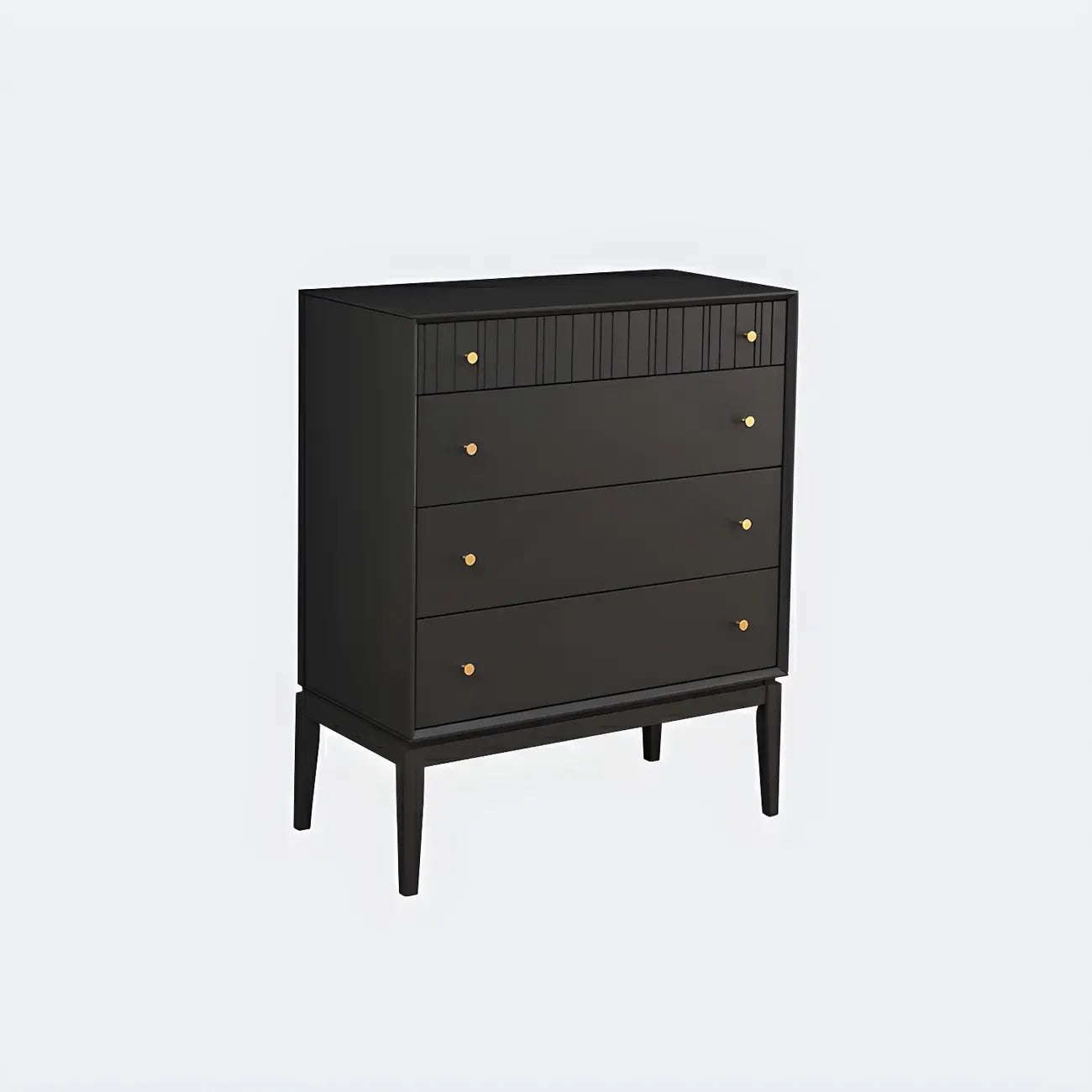 Classic Black Wooden Bachelor Chest with Drawers for Bedroom