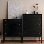 Classic Black Wooden Bachelor Chest with Drawers for Bedroom