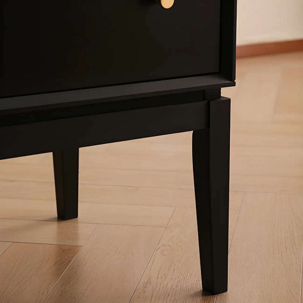 Classic Black Wooden Bachelor Chest with Drawers for Bedroom