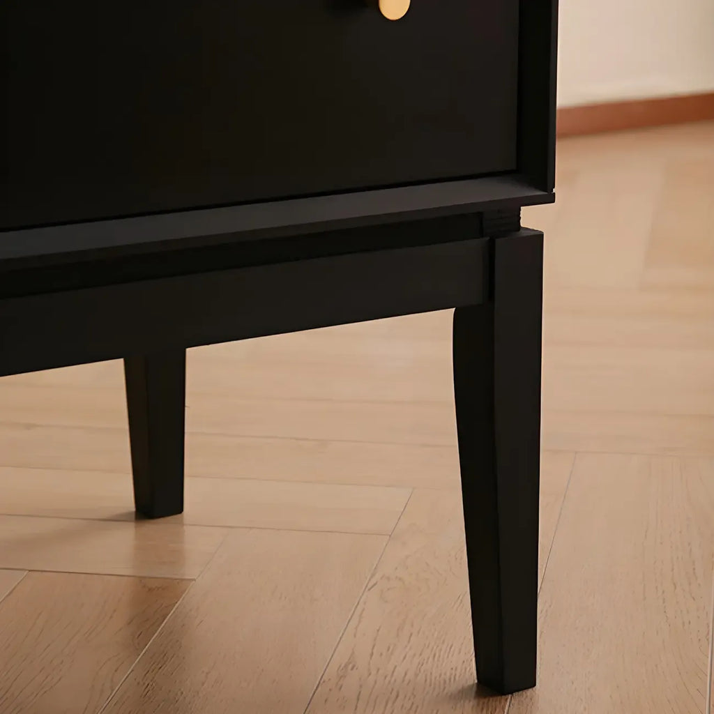 Classic Black Wooden Bachelor Chest with Drawers for Bedroom