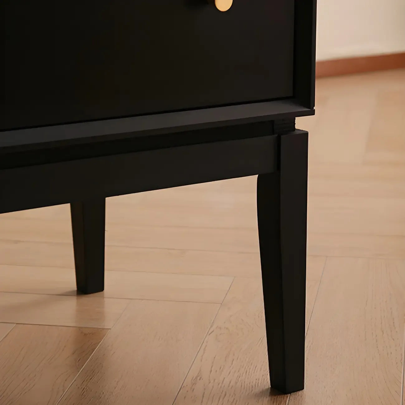 Classic Black Wooden Bachelor Chest with Drawers for Bedroom