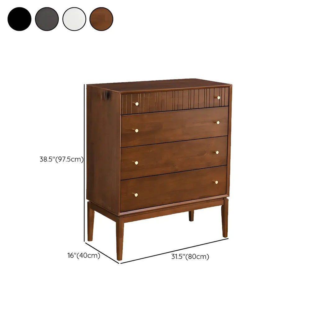Classic Black Wooden Bachelor Chest with Drawers for Bedroom