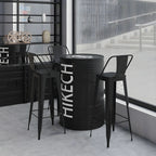 Industrial Black Metal Drum Bar Tables