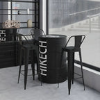 Industrial Black Metal Drum Bar Tables
