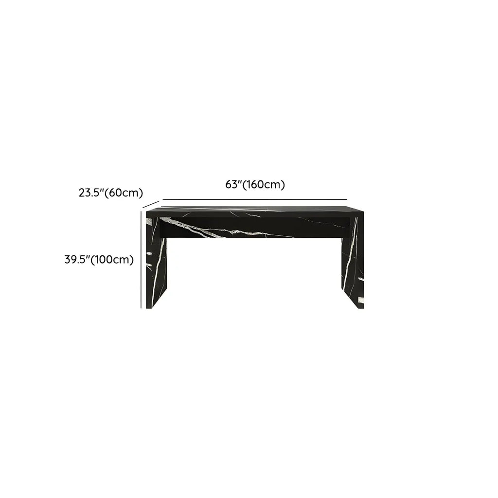 Elegant Black Marble Double Pedestal Bar Table
