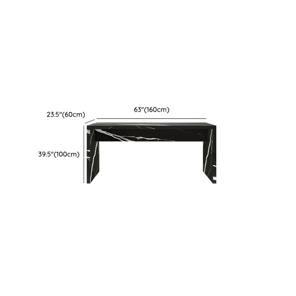 Elegant Black Marble Double Pedestal Bar Table