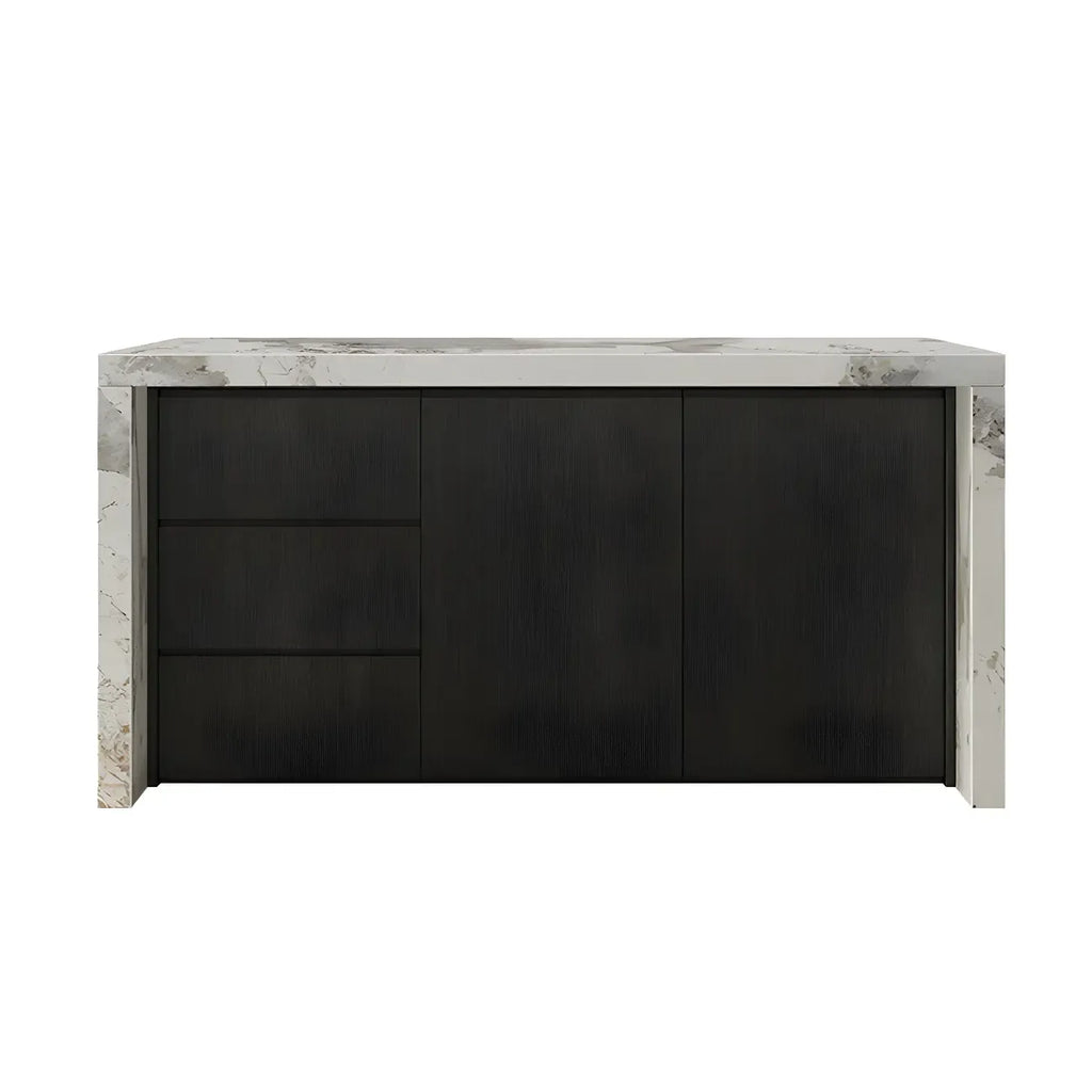 Modern Marble Top Wood Storage Bar Tables for Kitchen