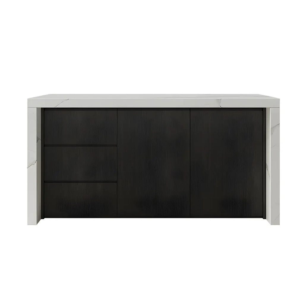 Modern Marble Top Wood Storage Bar Tables for Kitchen
